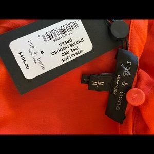 Rag & bone fire red dirdre hooded dress NWT M